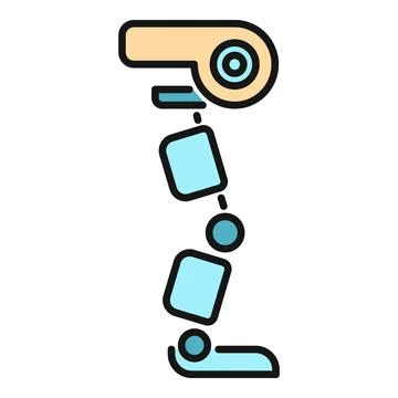 Bionic leg rehabilitation assistive technology outlining device Stock Illustration