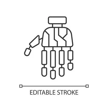 Bionic limb black glyph icon Illustrazione stock