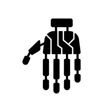 Bionic limb black glyph icon 스톡 일러스트