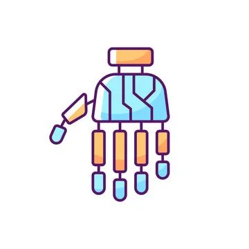 Bionic limb RGB color icon Illustrazione stock