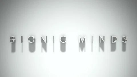 Bionic minds 3D title animation white text on a white background Stock Footage 298897765