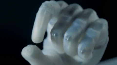Bionic prosthesis bending fingers, close up. Stock-Footage 102068086