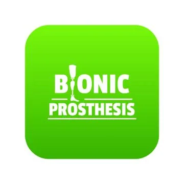 Bionic prosthesis icon green vector Illustrazione stock