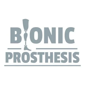 Bionic prosthesis logo, simple gray style Stock Illustration