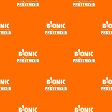Bionic prosthesis pattern vector orange Stock Illustration