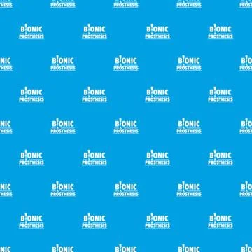 Bionic prosthesis pattern vector seamless blue Stock Illustration