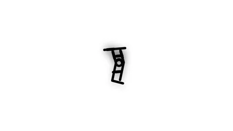 Bionic Prosthetic Limb Line Icon Animation Loop White Background Stock Footage 341540334