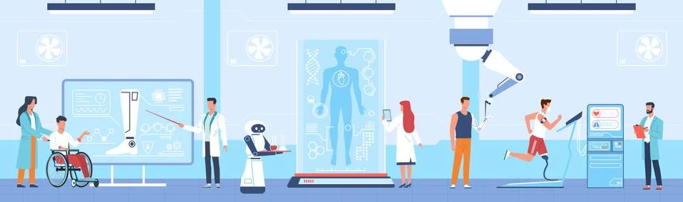 Bionic technologies. Prosthetic medicine, mechanical limbs, science robotic イラスト素材
