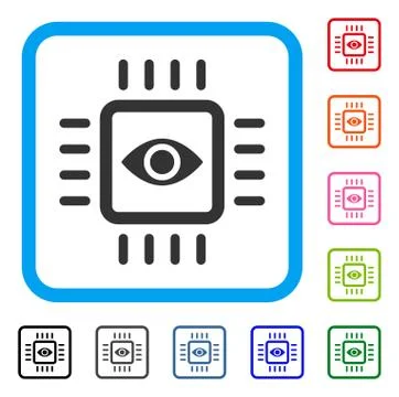 Bionic Vision Chip Framed Icon Illustrazione stock