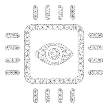 Bionic Vision Chip Vector Mesh 2D Model Stock Illustration