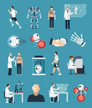 Bionics Icons Set Stockillustratie