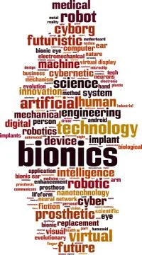 Bionics word cloud Stock Illustration