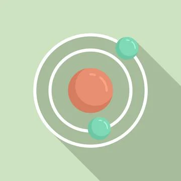 Biophysics atom icon, flat style Stock Illustration