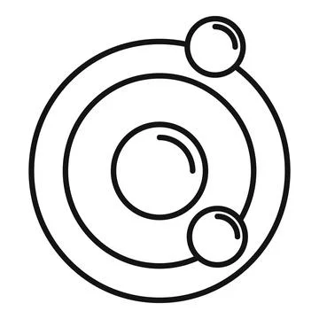 Biophysics atom icon, outline style Stock Illustration