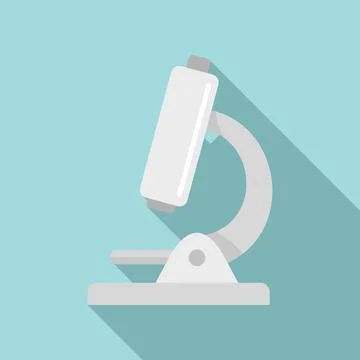 Biophysics microscope icon, flat style Stock Illustration