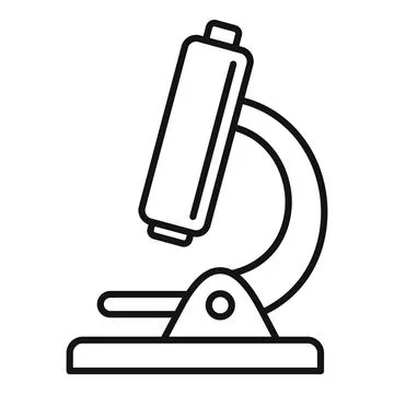 Biophysics microscope icon, outline style Stock Illustration