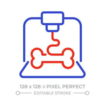 Bioprinting pixel perfect duotone line icon Stock Illustration