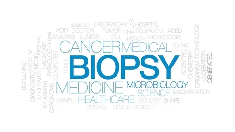 Biopsy animated word cloud, text design animation. Kinetic typography. Stock Footage 76330855