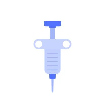 Biopsy needle icon on white, flat vector 스톡 일러스트