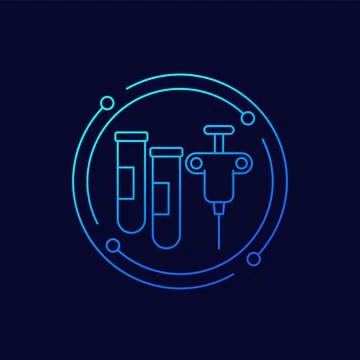 Biopsy procedure icon, linear design 스톡 일러스트