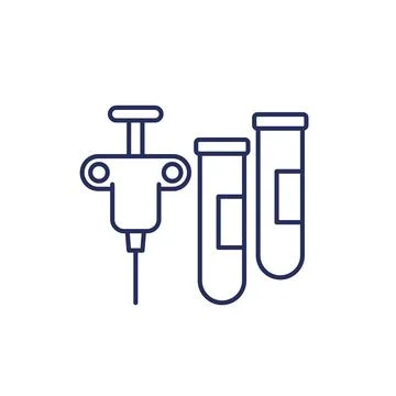 Biopsy procedure line icon, vector 스톡 일러스트