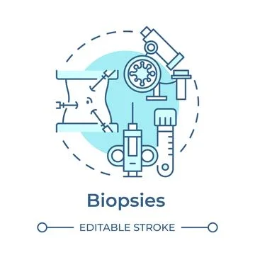 Biopsy soft blue concept icon Illustrazione stock