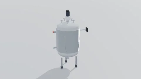 Bioreactor bioprocess 3d loop white background 3D animation seamless loop Vídeos de archivo 341848735