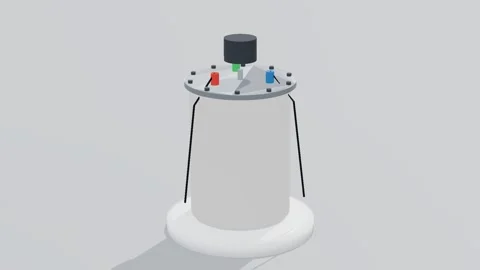 Bioreactor biotech 3d loop white background 3D animation seamless loop Stockbeeldmateriaal 341848802