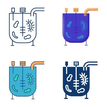 Bioreactor icon set Stock Illustration