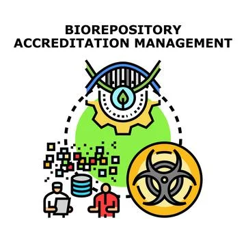 Biorepository accreditation management process vector concept Stock Illustration
