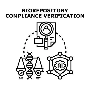 Biorepository compliance verification process concepts 스톡 일러스트