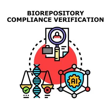 Biorepository compliance verification process concepts 스톡 일러스트