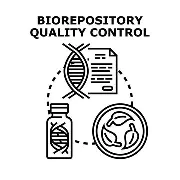 Biorepository quality control for sample management concept Stock Illustration