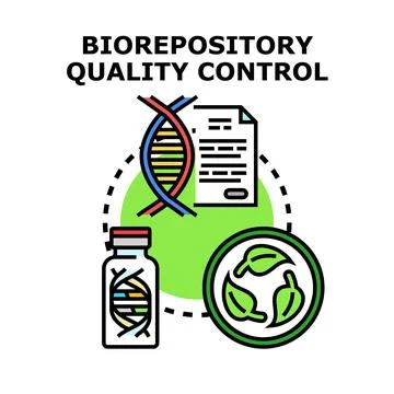 Biorepository quality control for sample management concept Stock Illustration