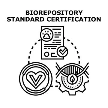 Biorepository standard certification vector concept illustration Stock Illustration