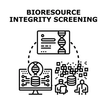 Bioresource integrity screening process analyzing genetic data Stock Illustration