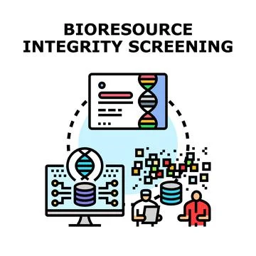 Bioresource integrity screening process analyzing genetic data Stock Illustration