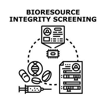 Bioresource integrity screening process with medical data Stock Illustration