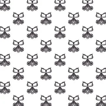 Biosafety gas masks pattern background Stock Illustration