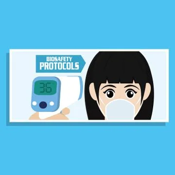 Biosafety protocols poster Stock Illustration
