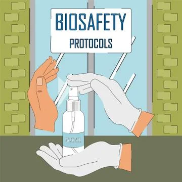 Biosafety protocols poster Stock Illustration