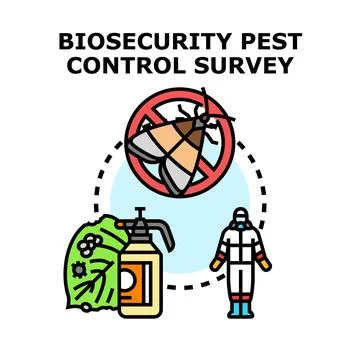 Biosecurity pest control survey concept vector illustration Illustrazione stock
