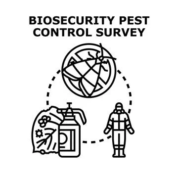 Biosecurity pest control survey concept vector illustration Illustrazione stock