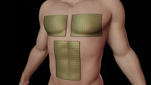 Biosensor , Bioelectronics on skin . 3d animation render Stock Footage 207906628