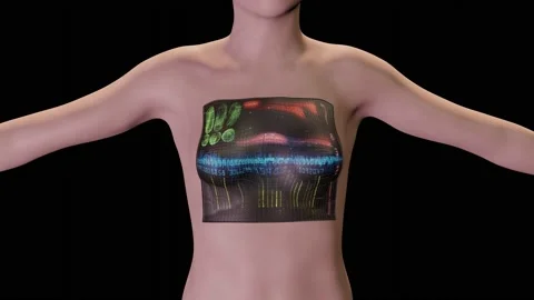 Biosensor , Bioelectronics on skin . 3d animation render Stock Footage 207906631