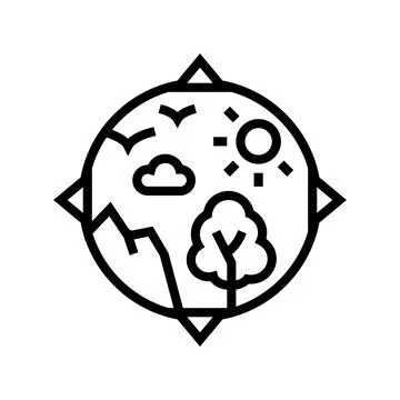 Biosphere ecosystem line icon vector illustration Illustrazione stock