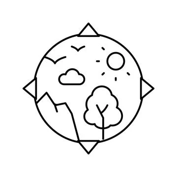Biosphere ecosystem line icon vector illustration Illustrazione stock