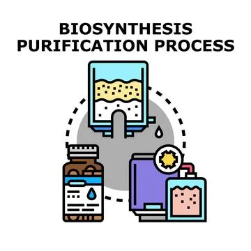 Biosynthesis purification process concept vector icon diagram イラスト素材