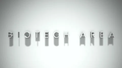 Biotech area 3D title animation white text on a white background Stock Footage 299759212