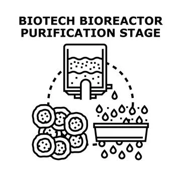 Biotech bioreactor purification process abstract concept Stock Illustration